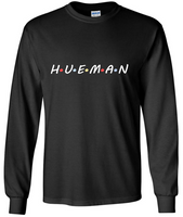 Black and White Hueman Friends Style Longsleeve Tee