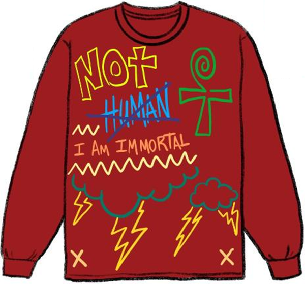 Hueman x Immortal INK Not Human Red Crew Neck Sweatshirt